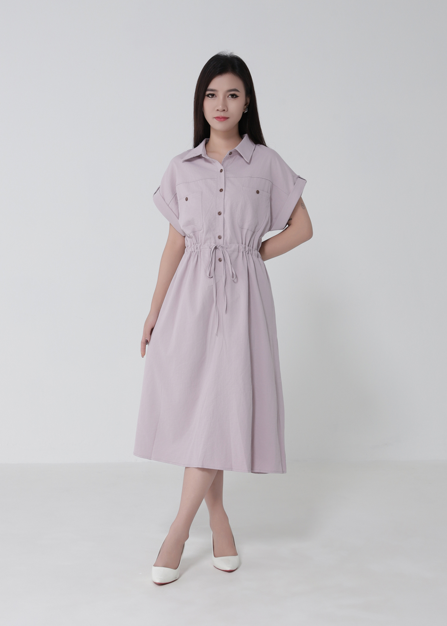Waist Drawstring Dress 52738