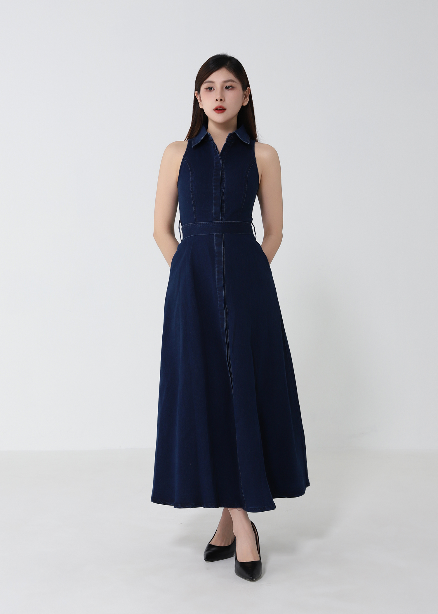 Sleeveless Denim Dress 52795