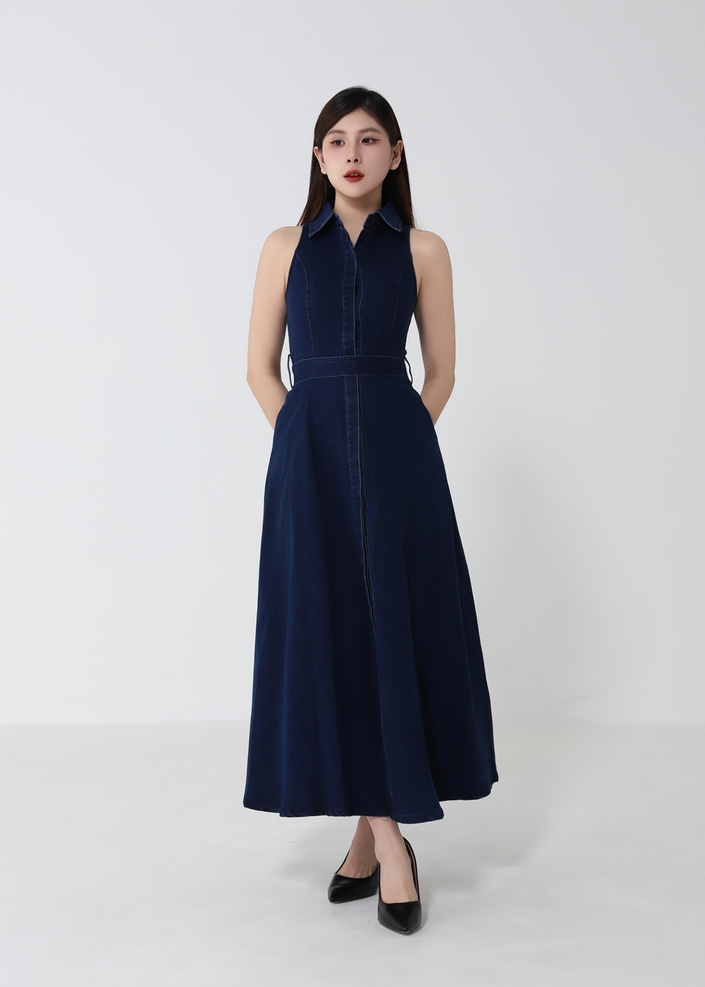Sleeveless Denim Dress 52795