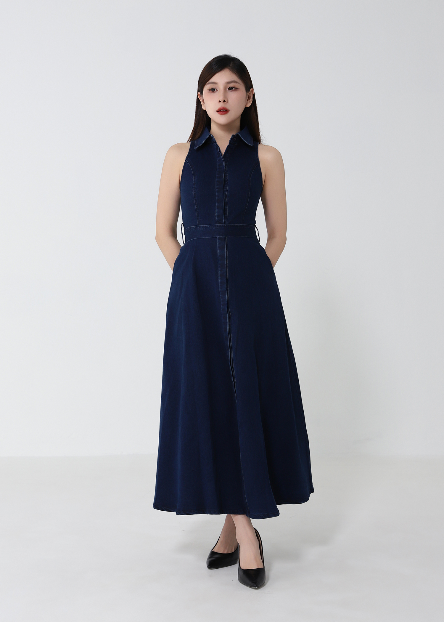 Sleeveless Denim Dress 52795