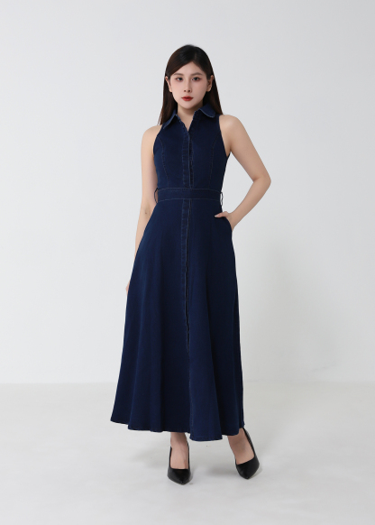 Sleeveless Denim Dress 52795