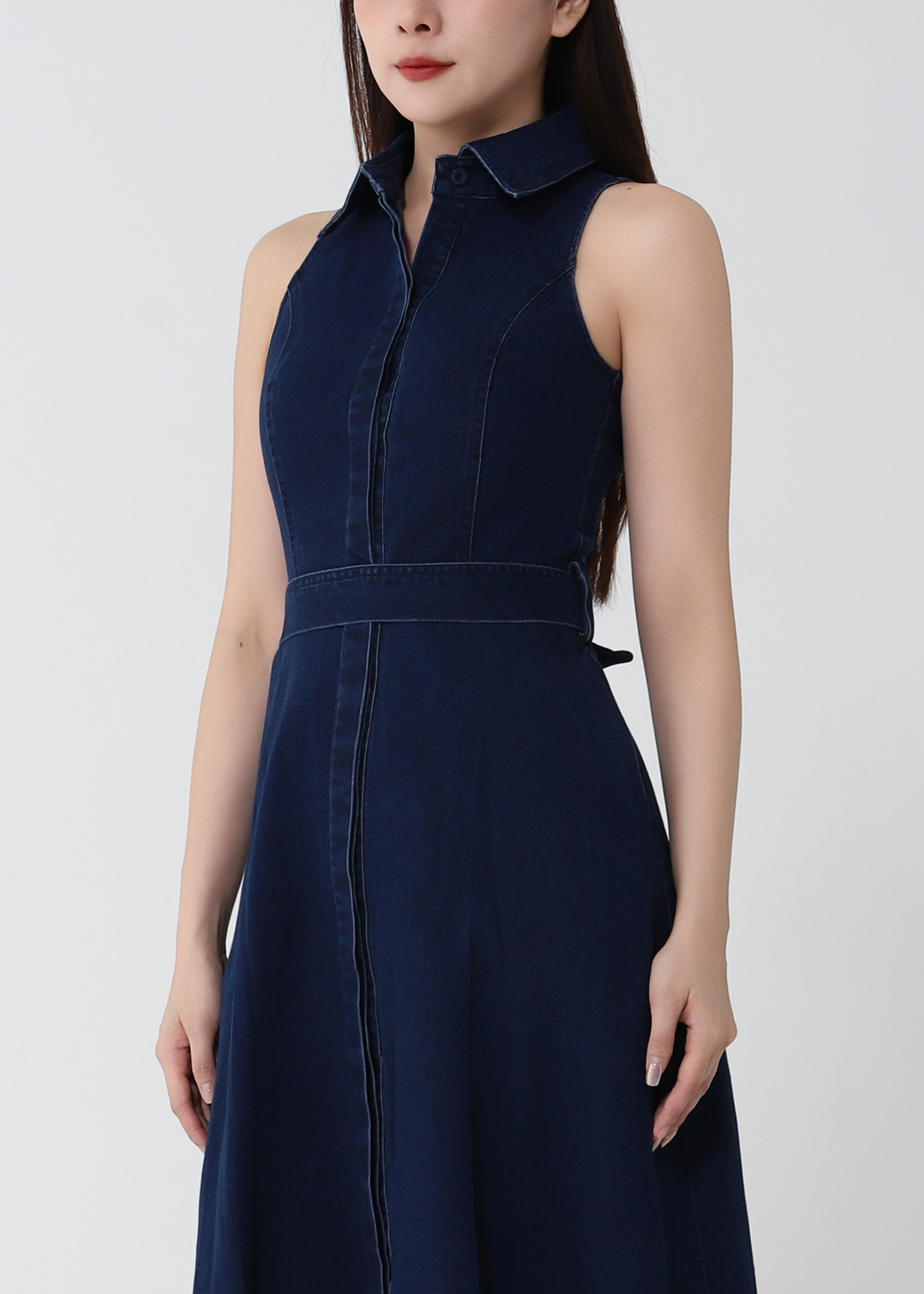 Sleeveless Denim Dress 52795