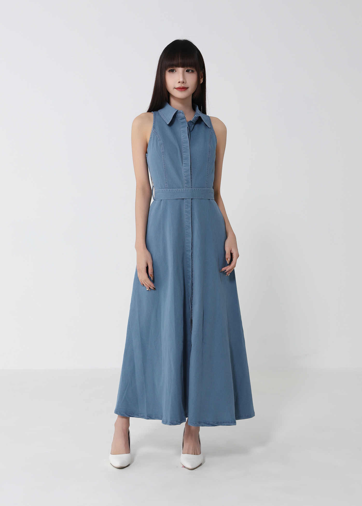 Sleeveless Denim Dress 52795