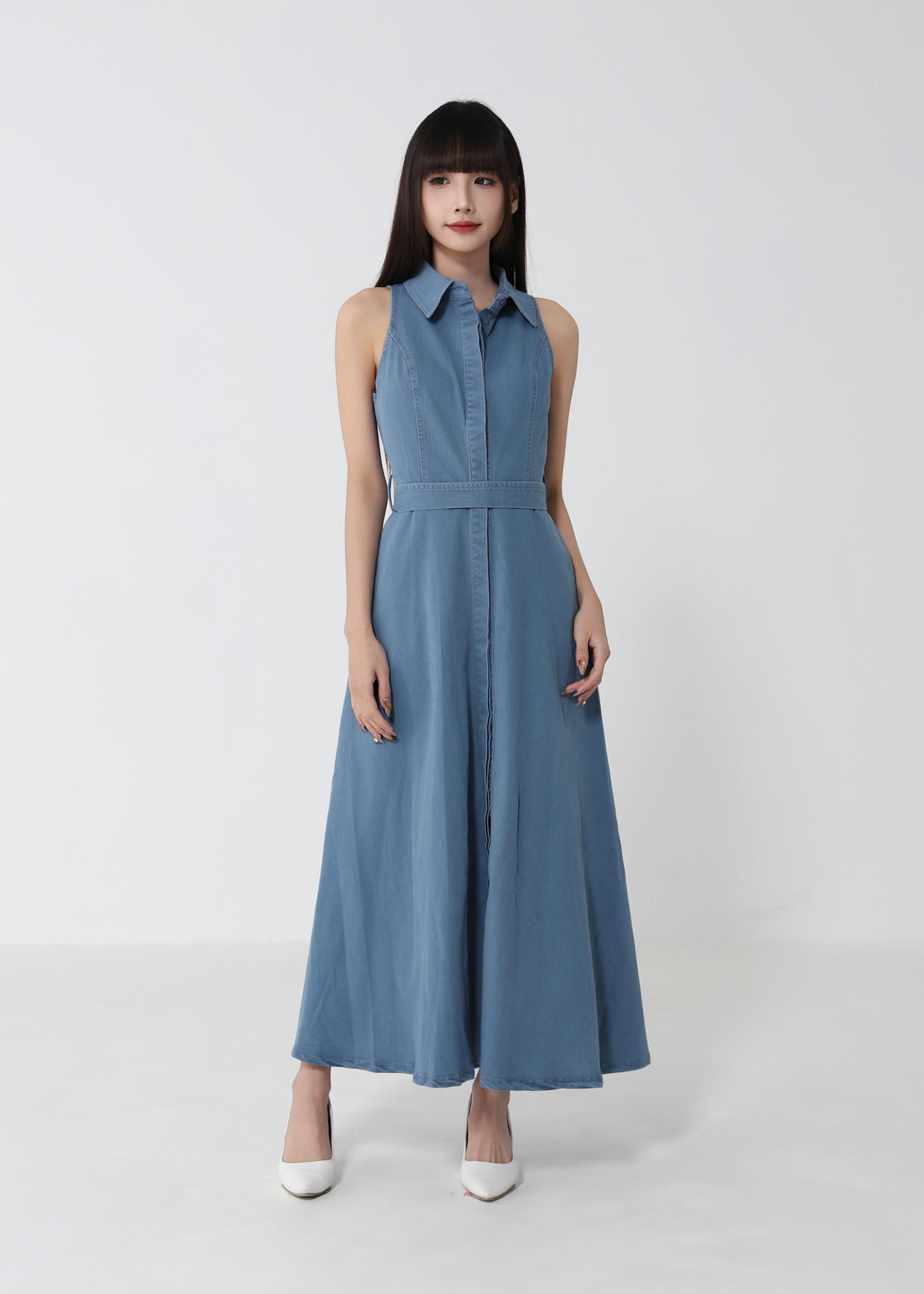 Sleeveless Denim Dress 52795
