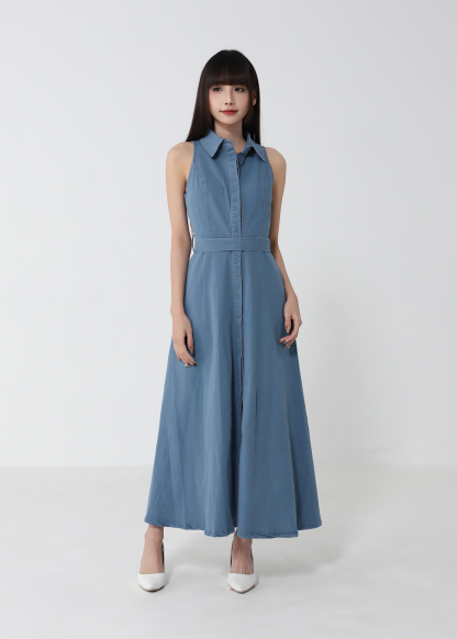 Sleeveless Denim Dress 52795