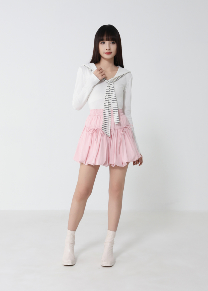 Bubble Ribbon Skirt Pant 52928