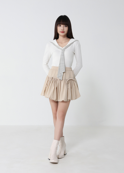 Bubble Ribbon Skirt Pant 52928