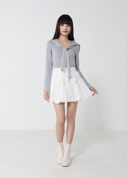 Bubble Ribbon Skirt Pant 52928