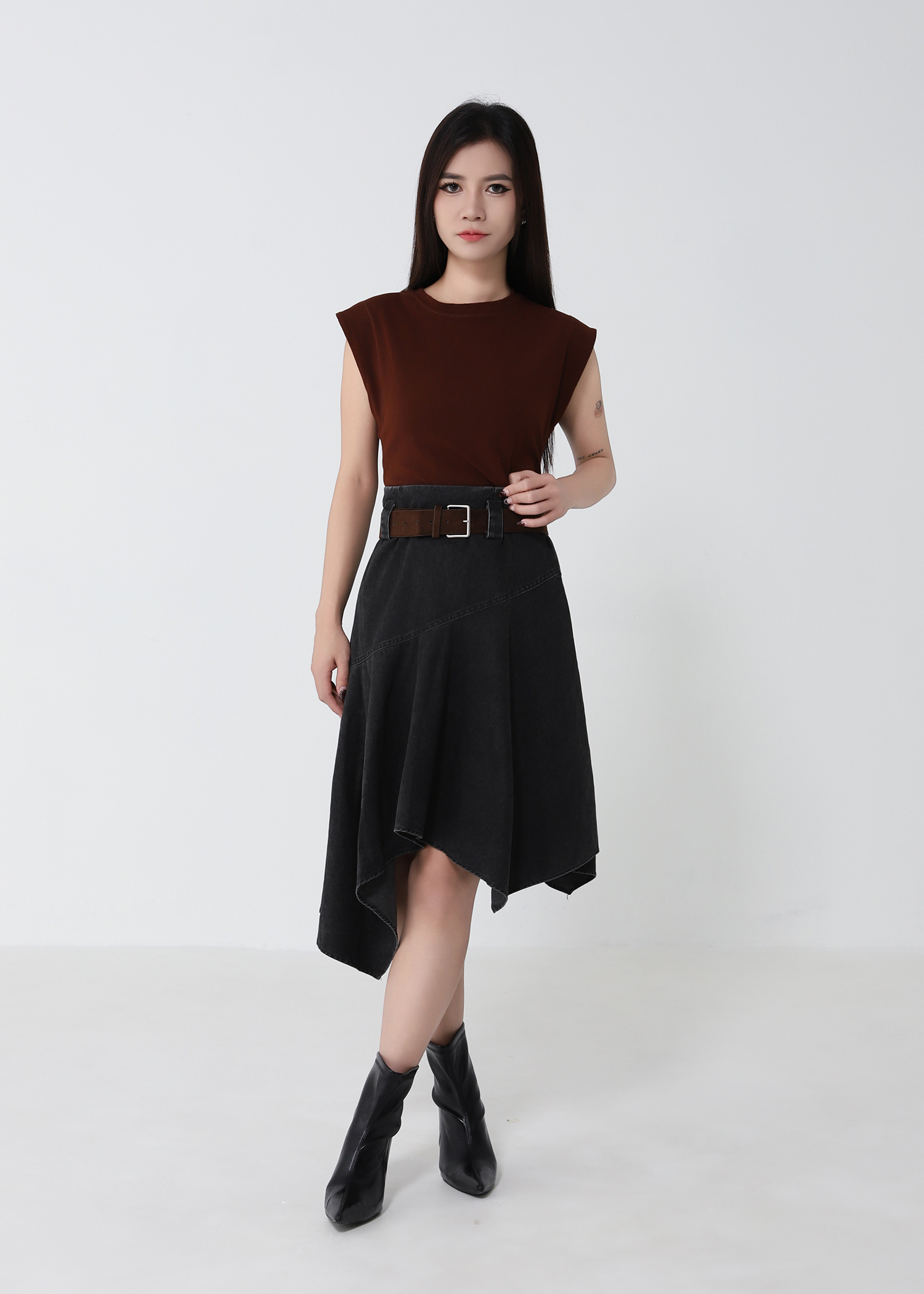 Irregular With Belt Skirt 52927