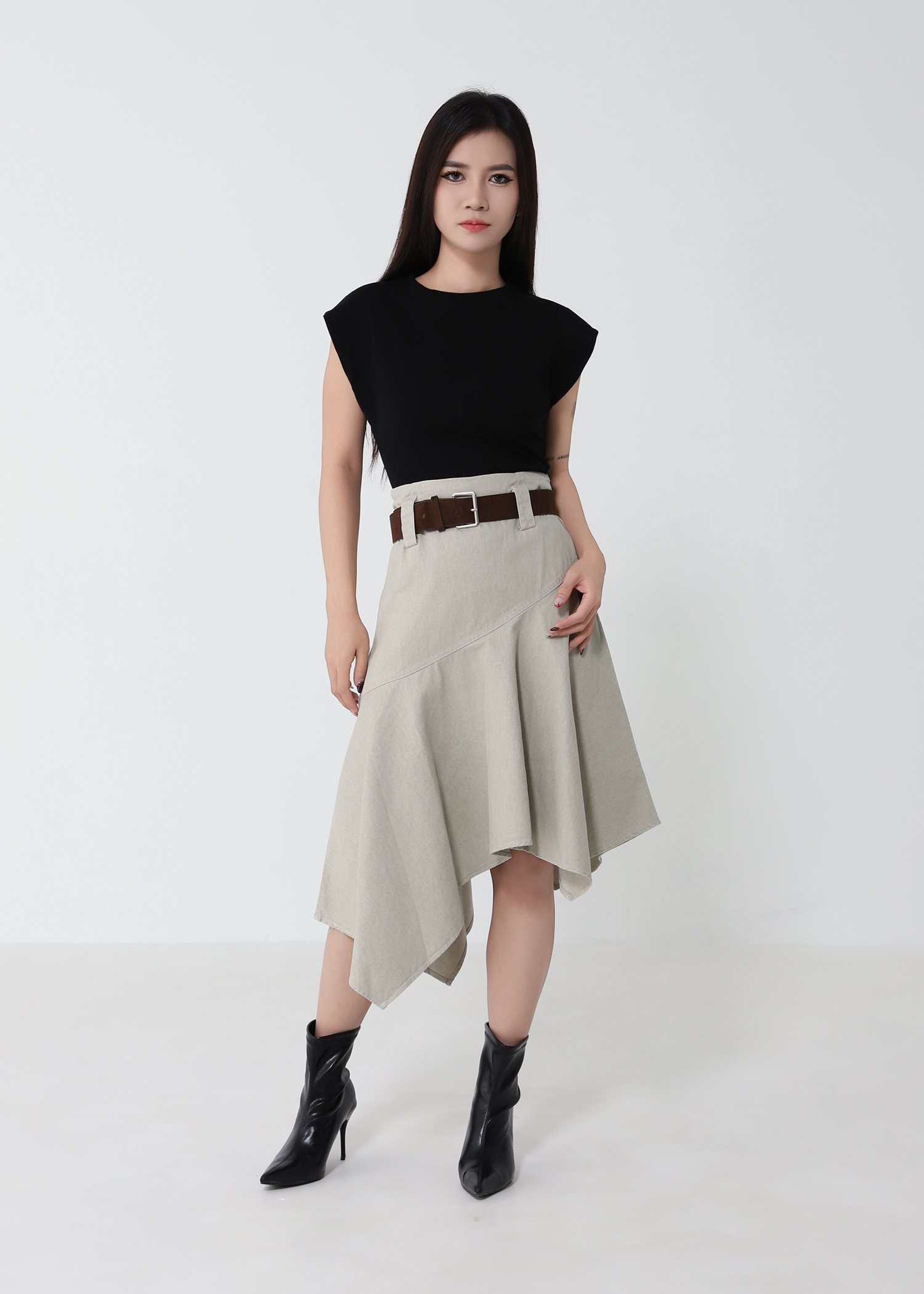 Irregular With Belt Skirt 52927