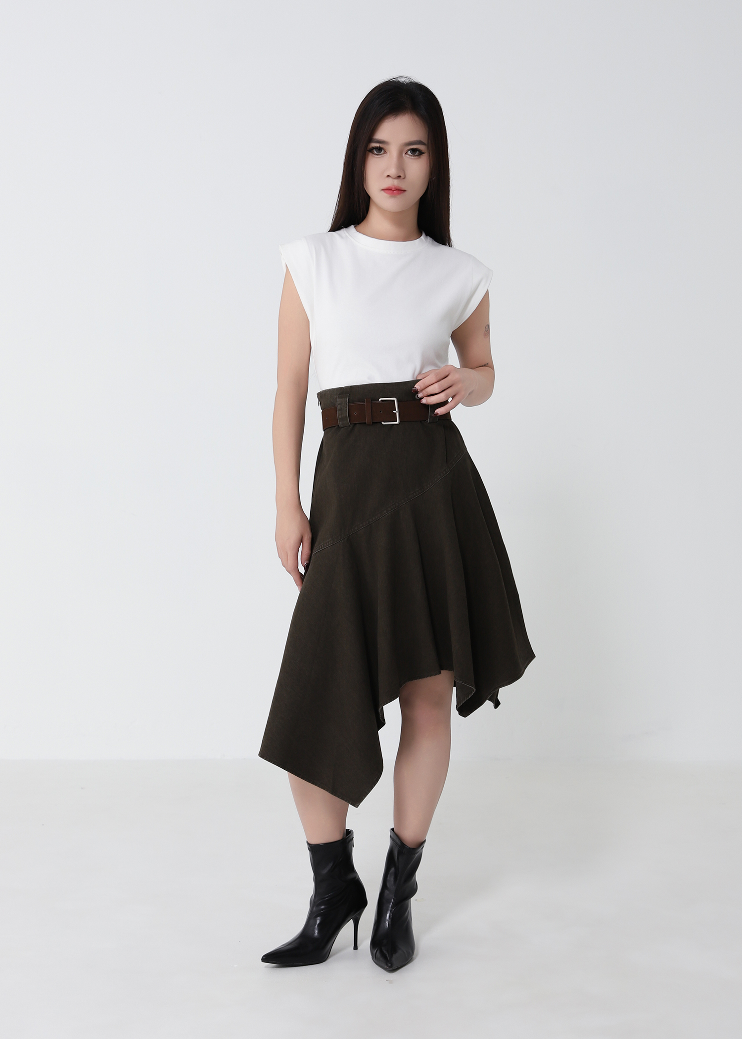 Irregular With Belt Skirt 52927