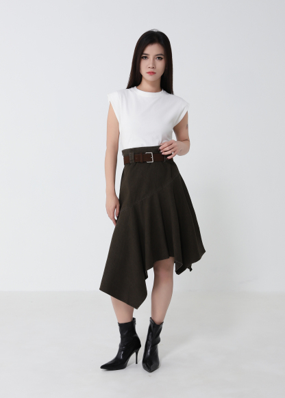 Irregular With Belt Skirt 52927
