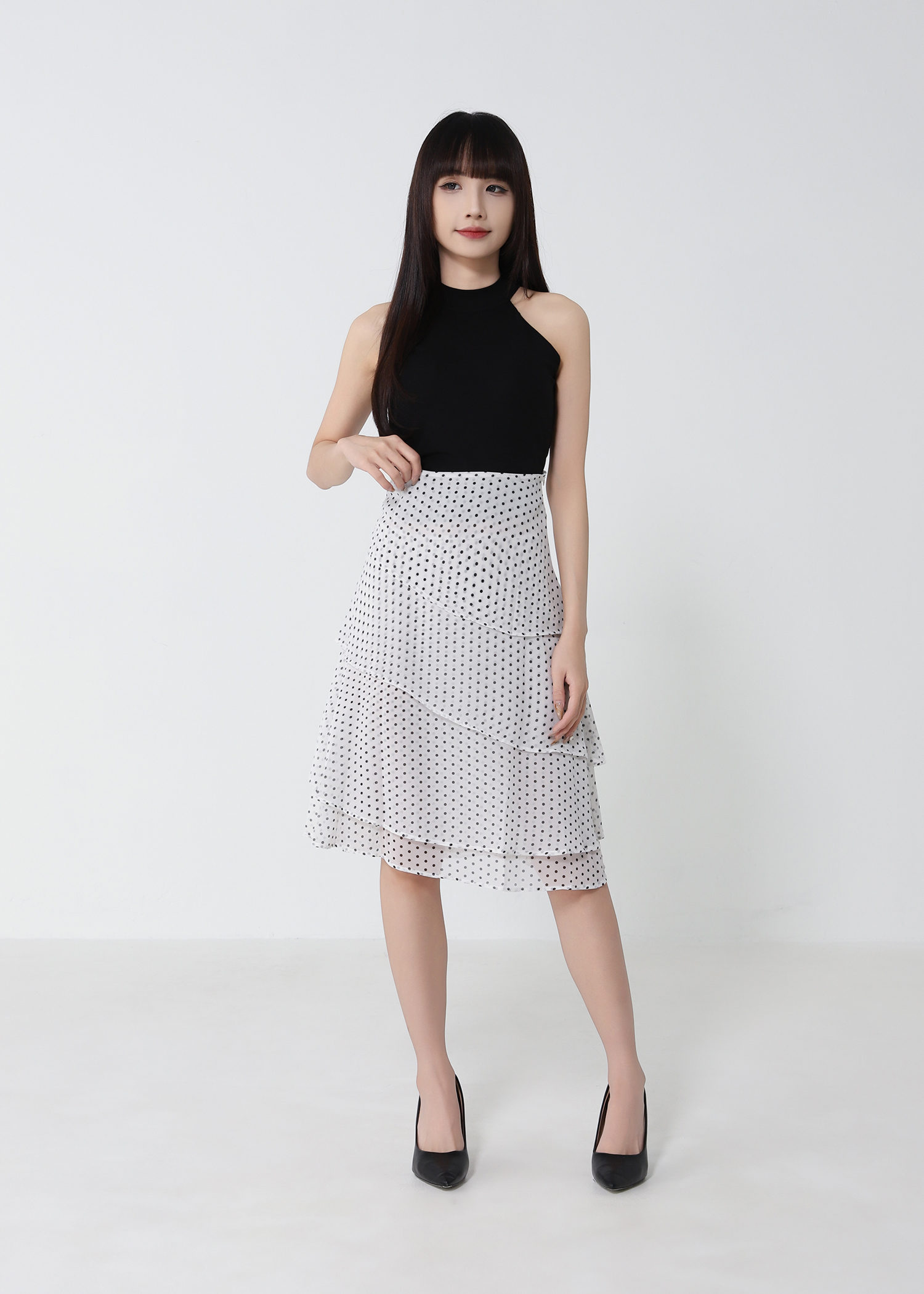 High Waist Dot Skirt 52929