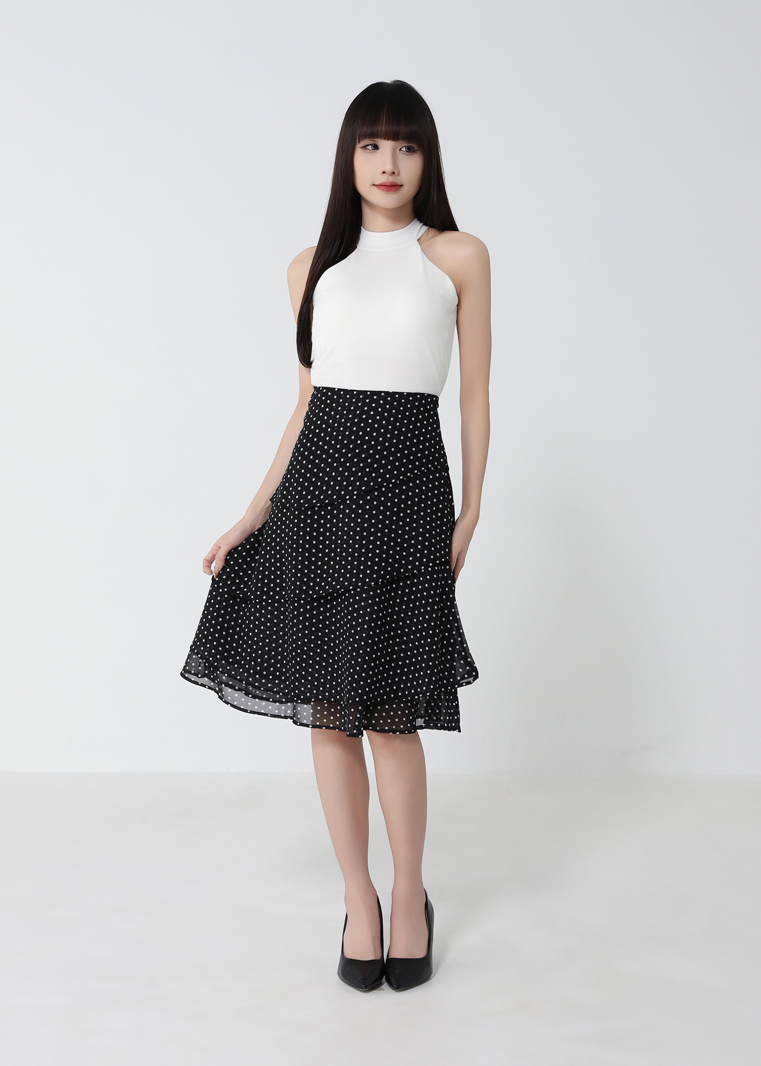 High Waist Dot Skirt 52929
