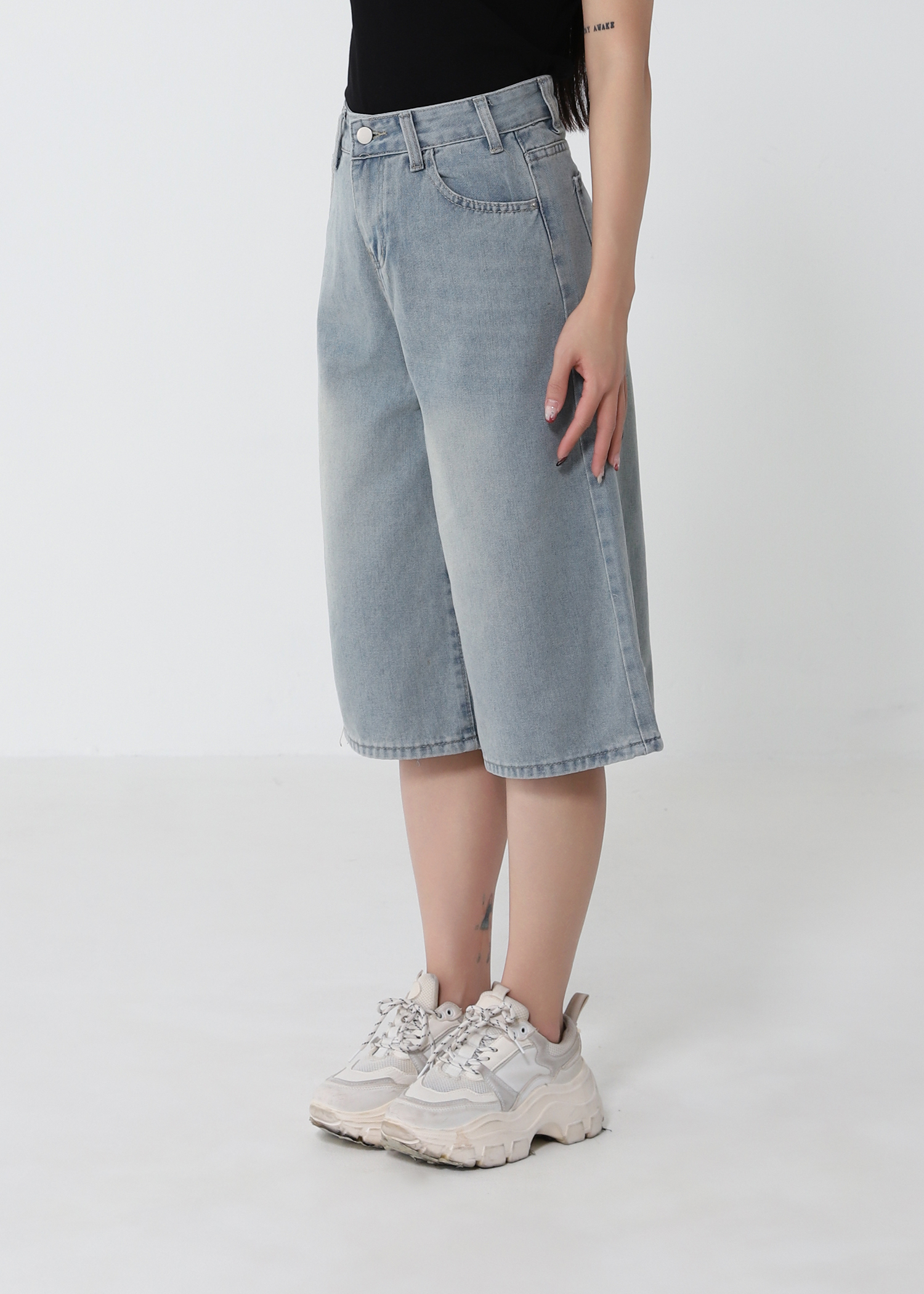 Denim High Waist Midi Pant 52930