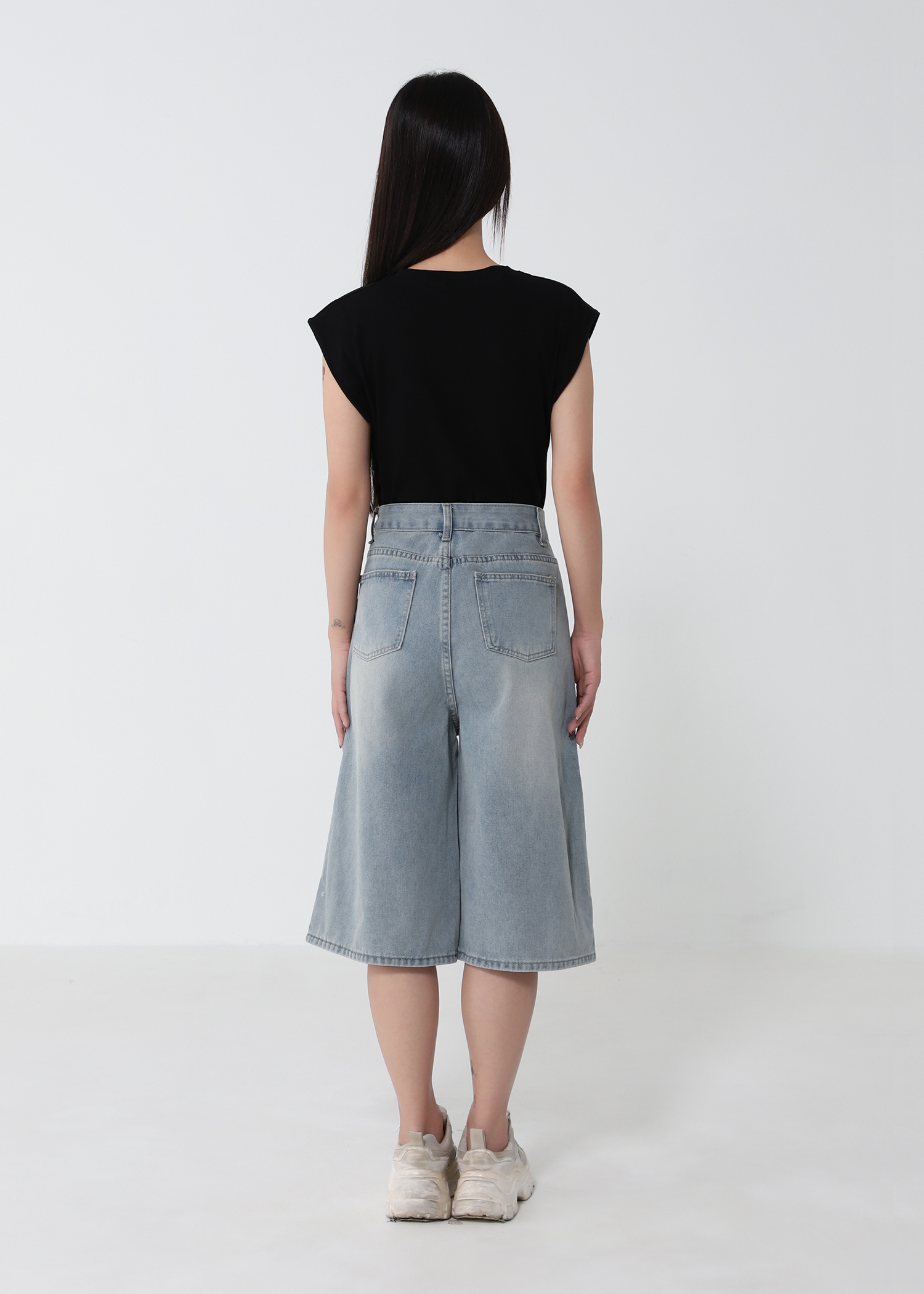Denim High Waist Midi Pant 52930