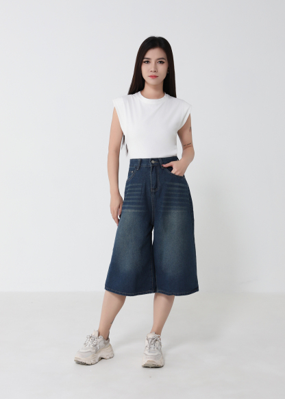 Denim High Waist Midi Pant 52930
