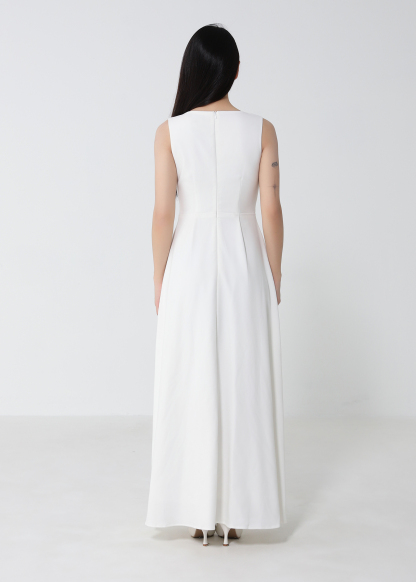 Elegant Waist Lace Sleeveless Dress 53118