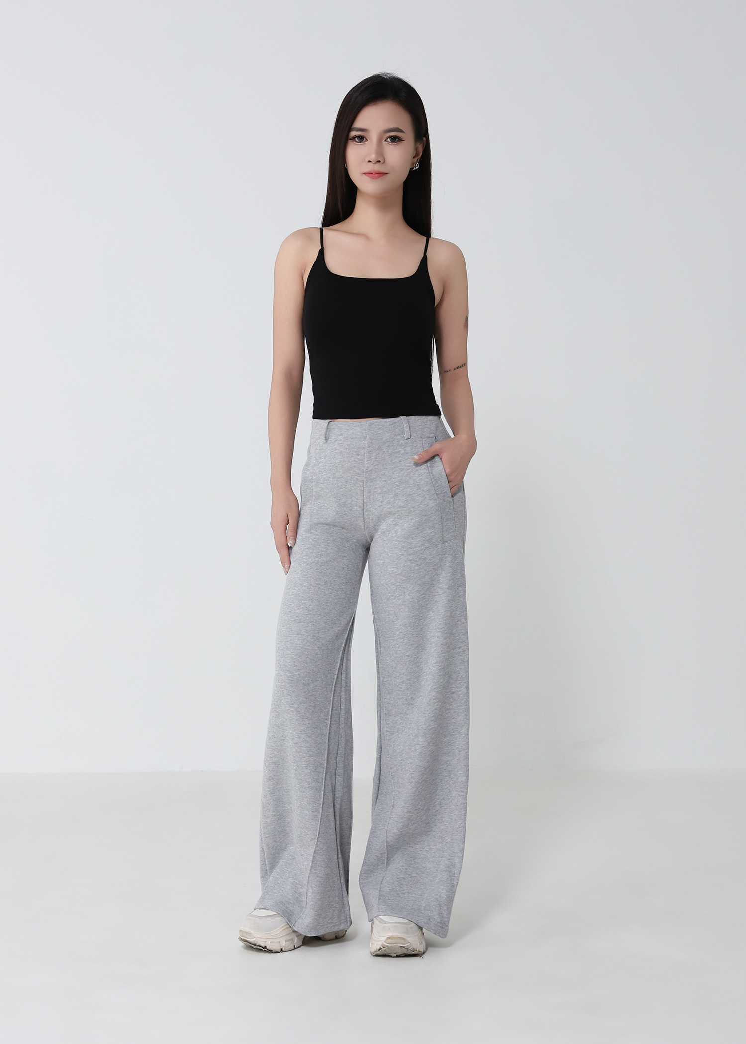 High-Waist Wide Leg Long Pants 53477