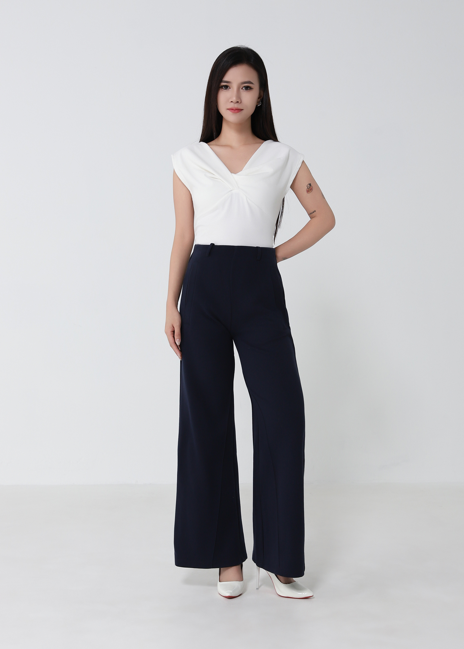 High-Waist Wide Leg Long Pants 53477