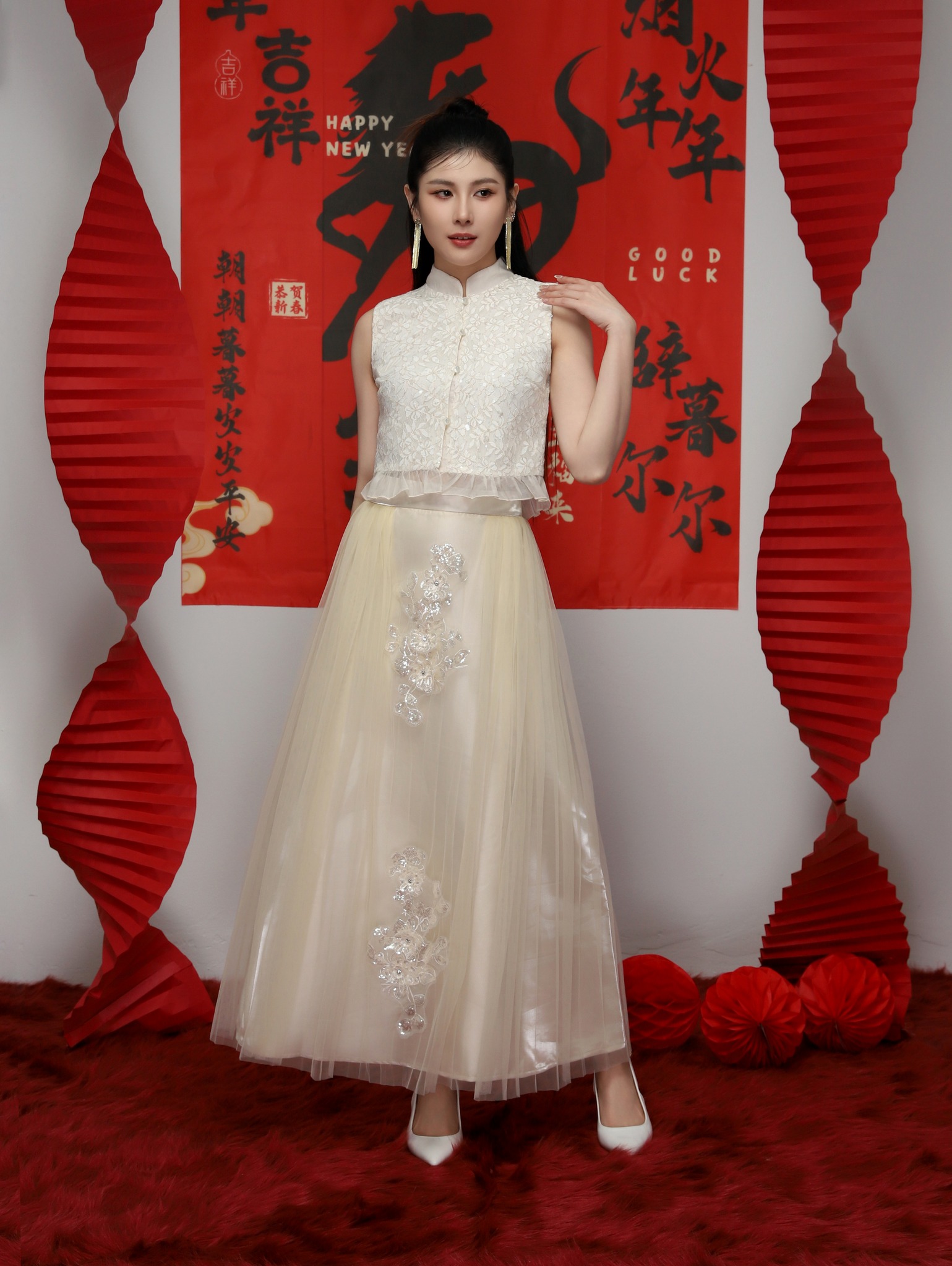 Chinese Style Net Skirt AC861