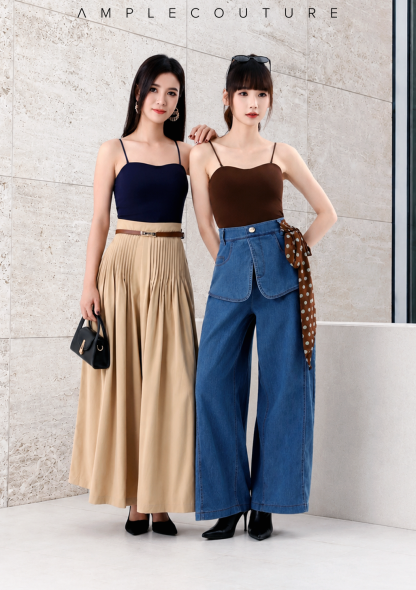 High Waist Pleated Palazzo Pants DJ232