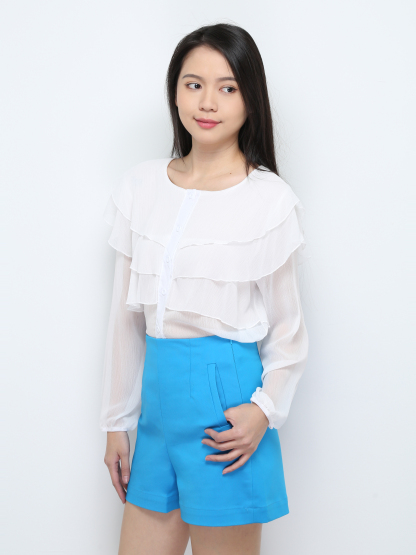 High Waist Side Pocket Short Pants 29460