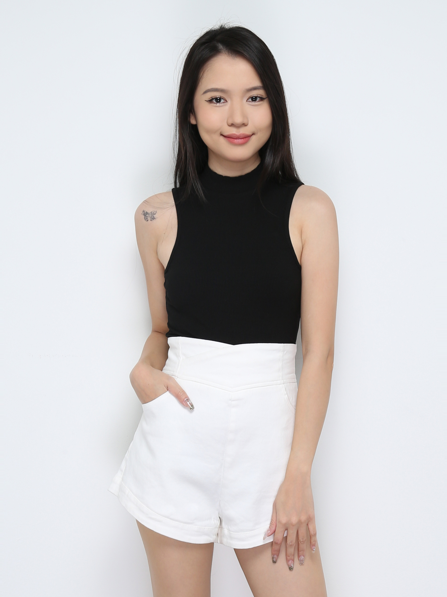 Sleeveless High Neck Top 30341