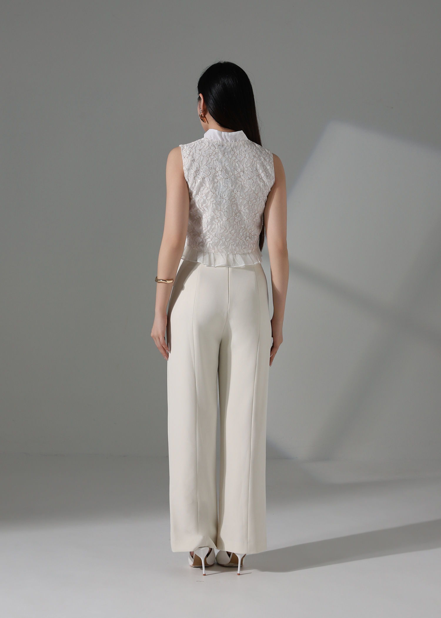 High Waist Chinese Button Long Pants AC229