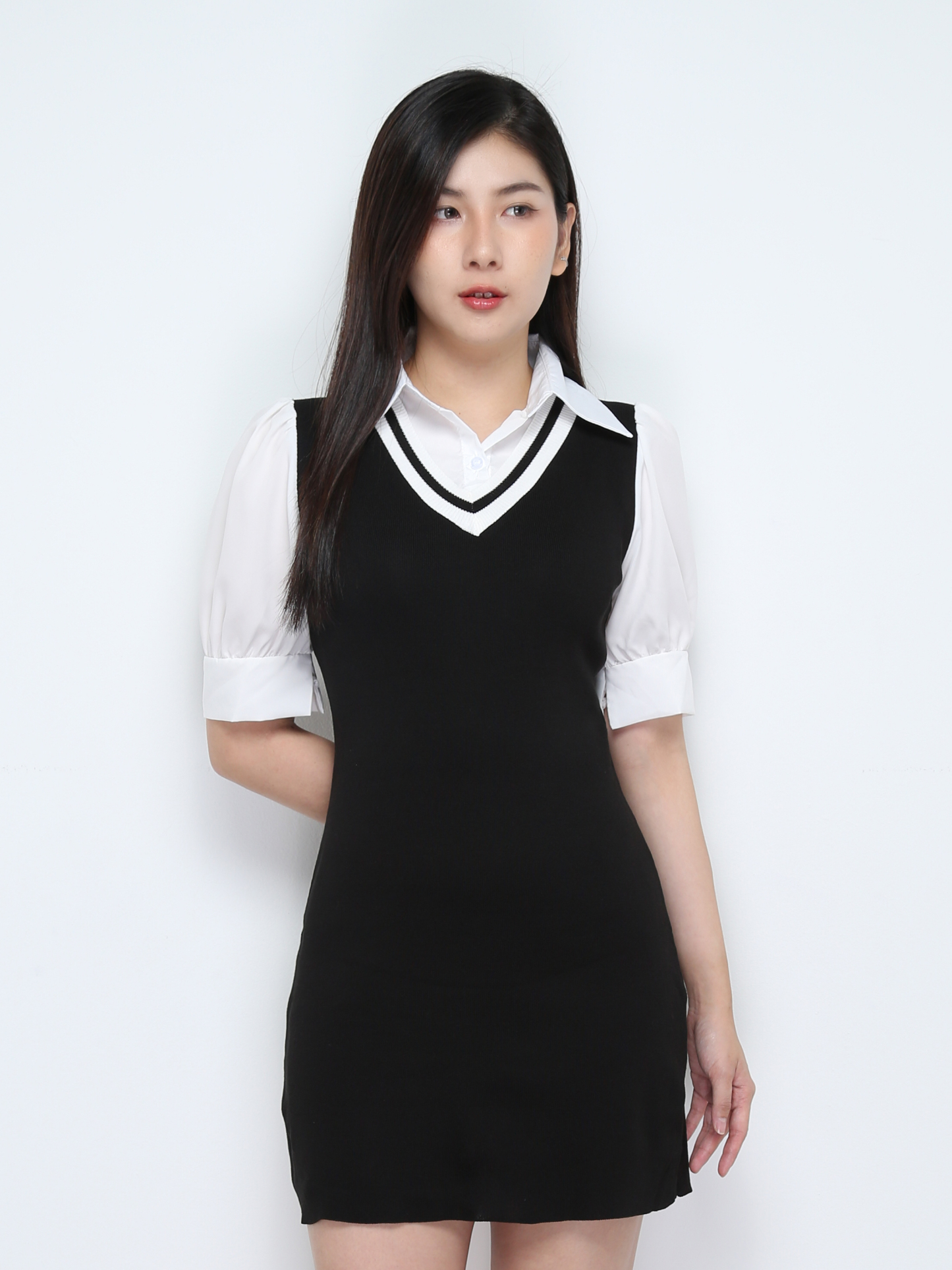 Fake Two Piece Collar Dress 28426