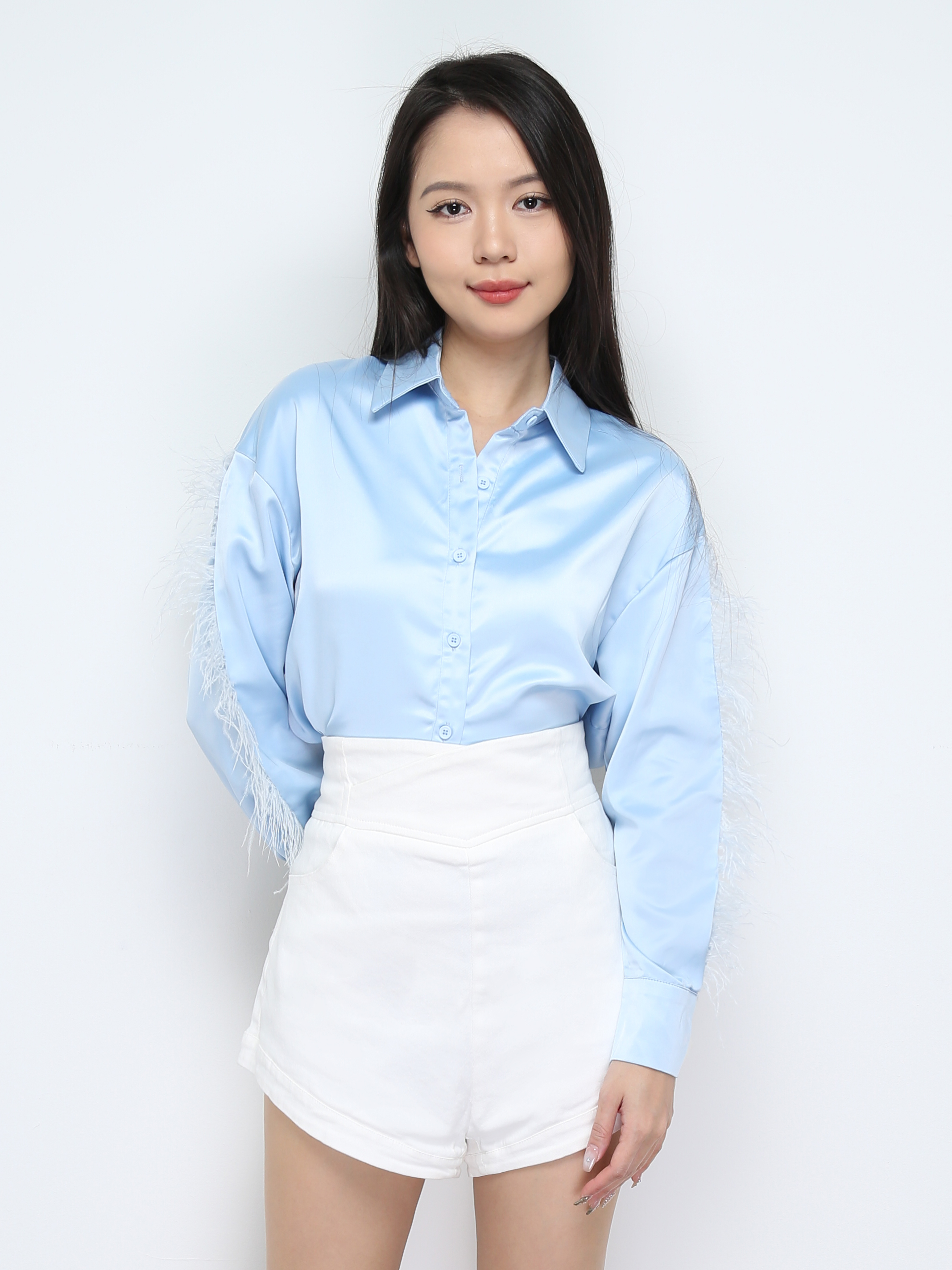 Long Sleeve Front Button Top 28188