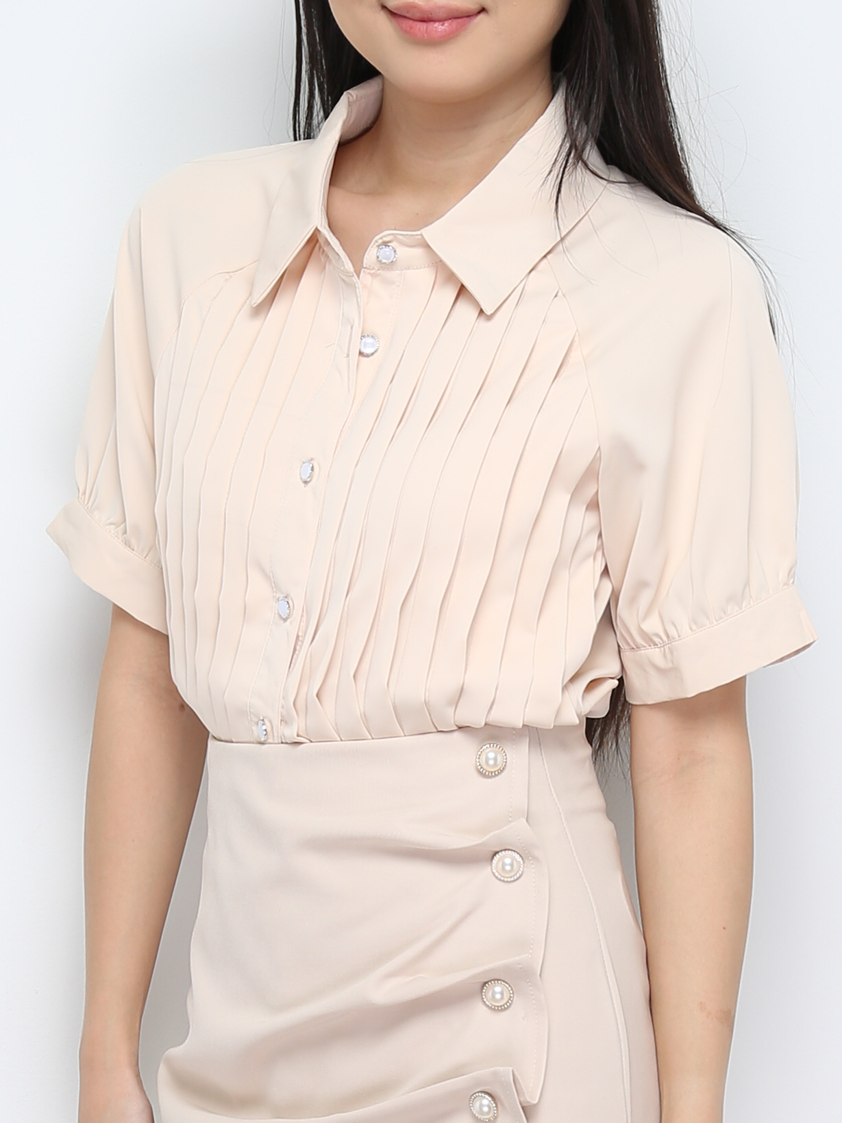 Short Sleeve Front Button Top 28386