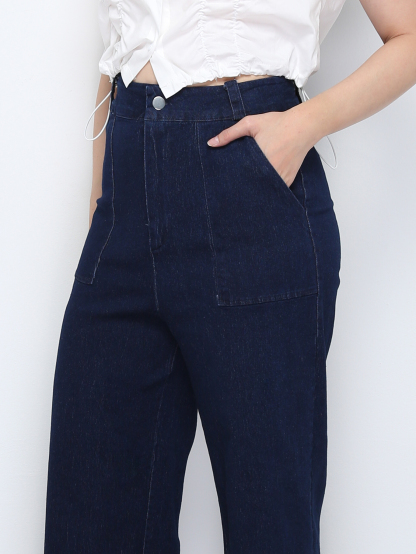 Denim With Ruffles Long Pants 28911