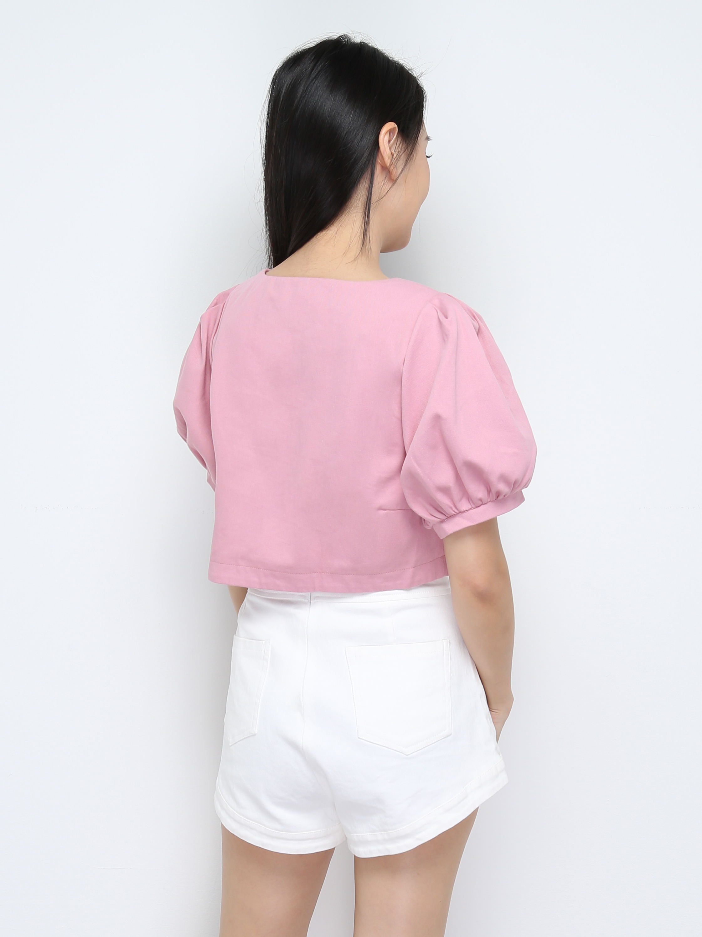 Front Fake Pocket Short Sleeve Top 28789