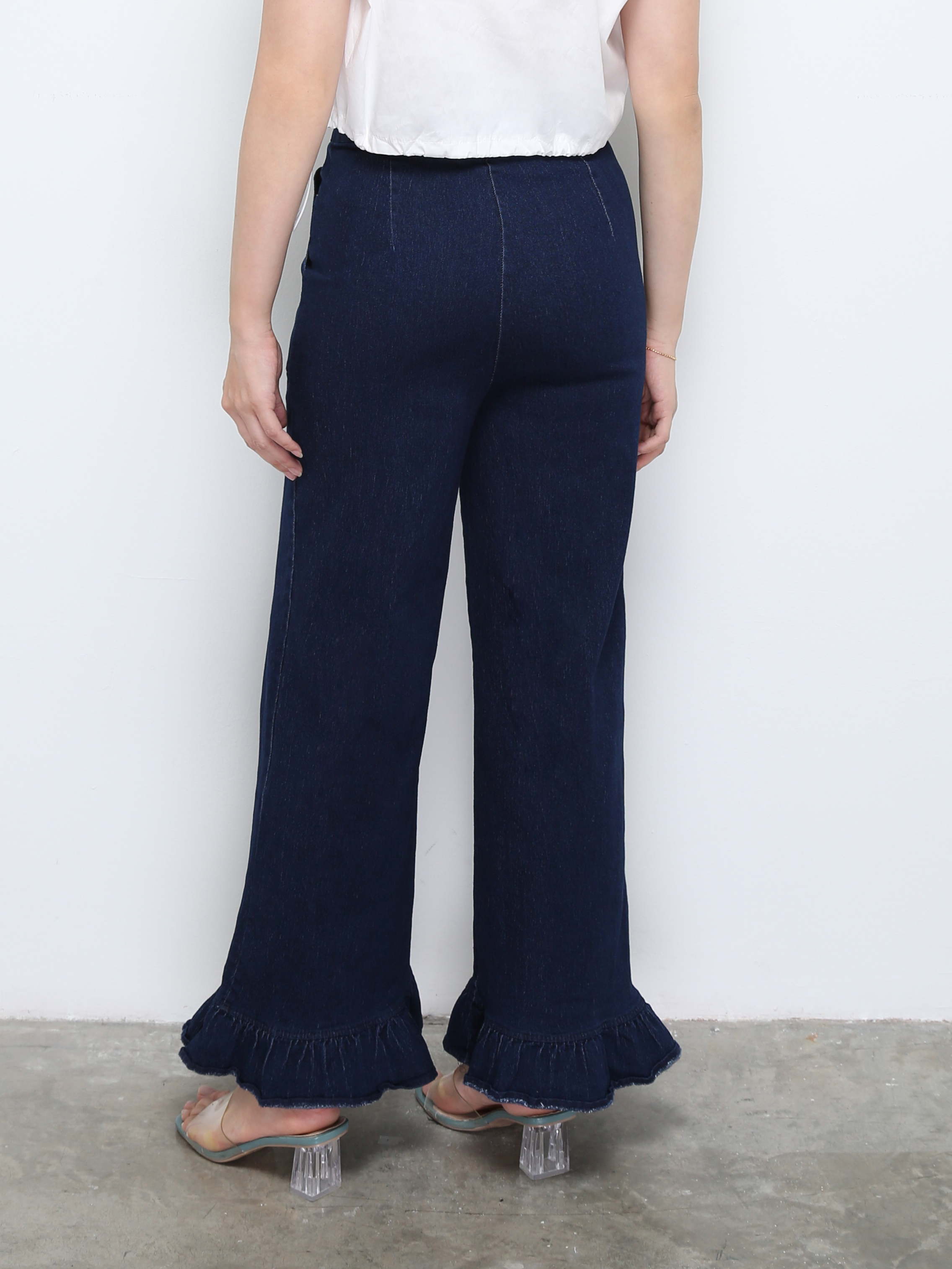 Denim With Ruffles Long Pants 28911