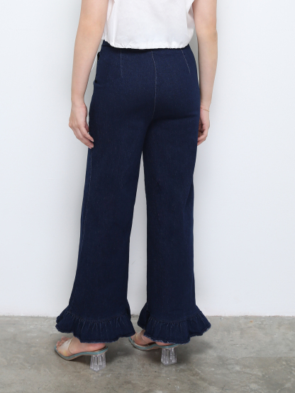 Denim With Ruffles Long Pants 28911
