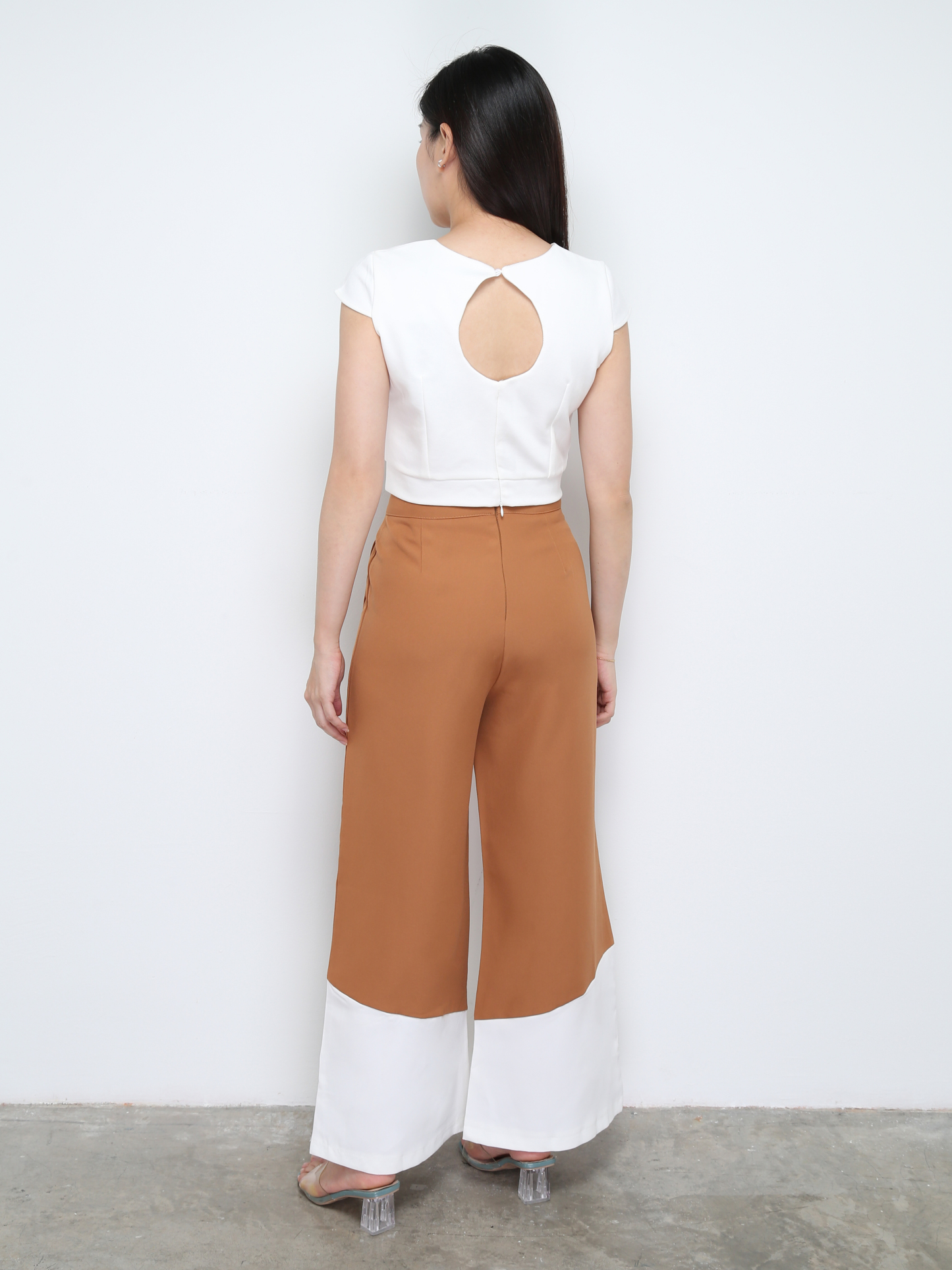 Back Zip Pleated Long Pant 28390