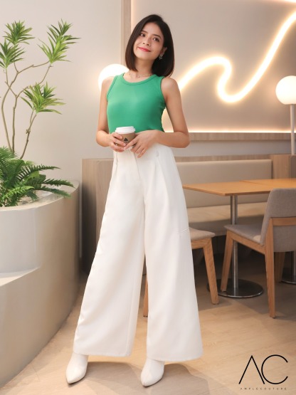 High Waist Wide Leg Long Pants AC077