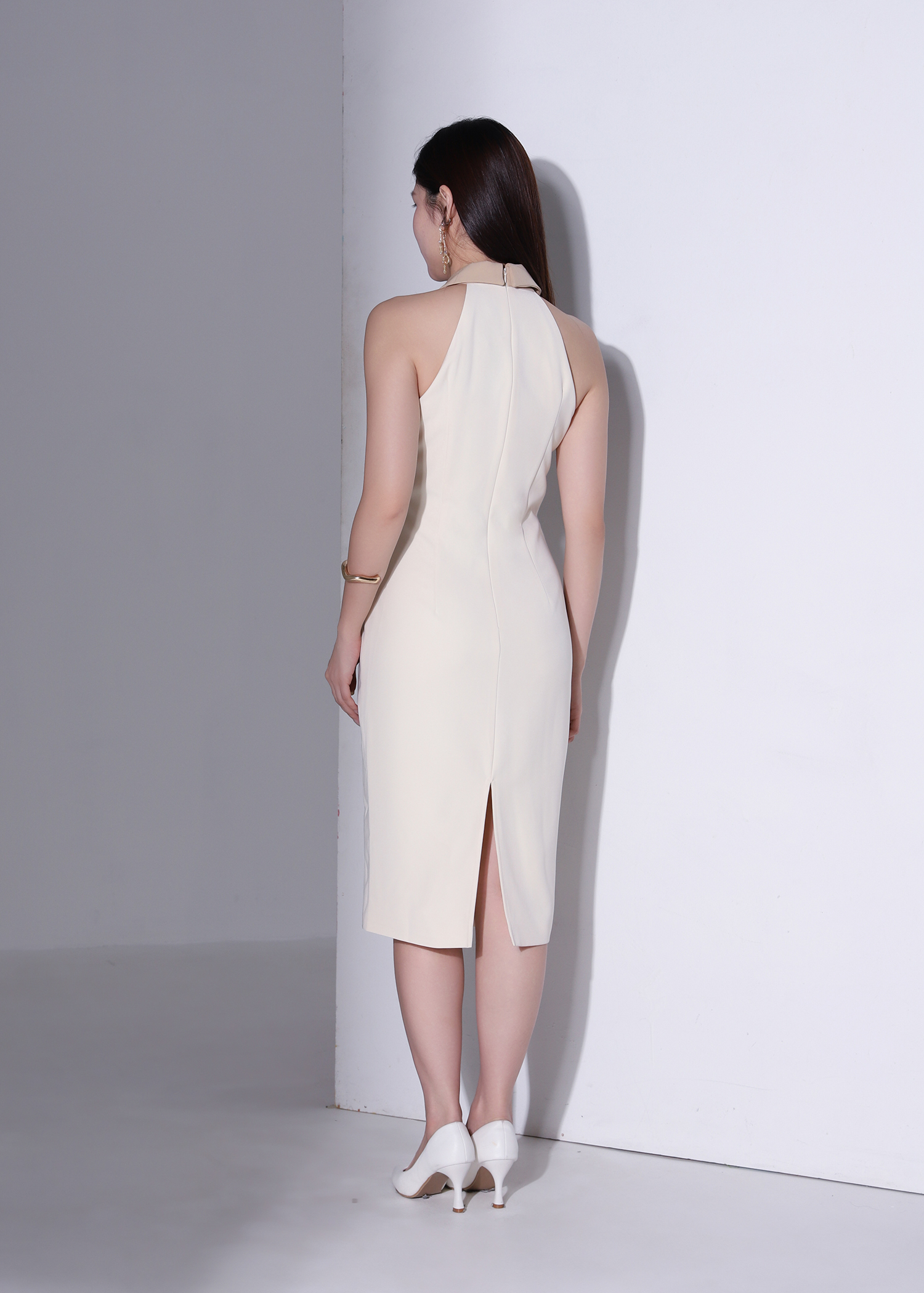 Elegant Halter Collar Wrap Dress AC1000