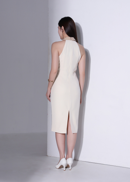 Elegant Halter Collar Wrap Dress AC1000