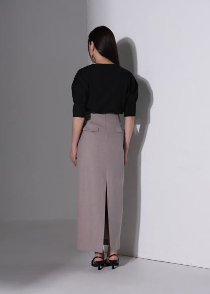Puff Sleeve V Neck Blouse AC1007