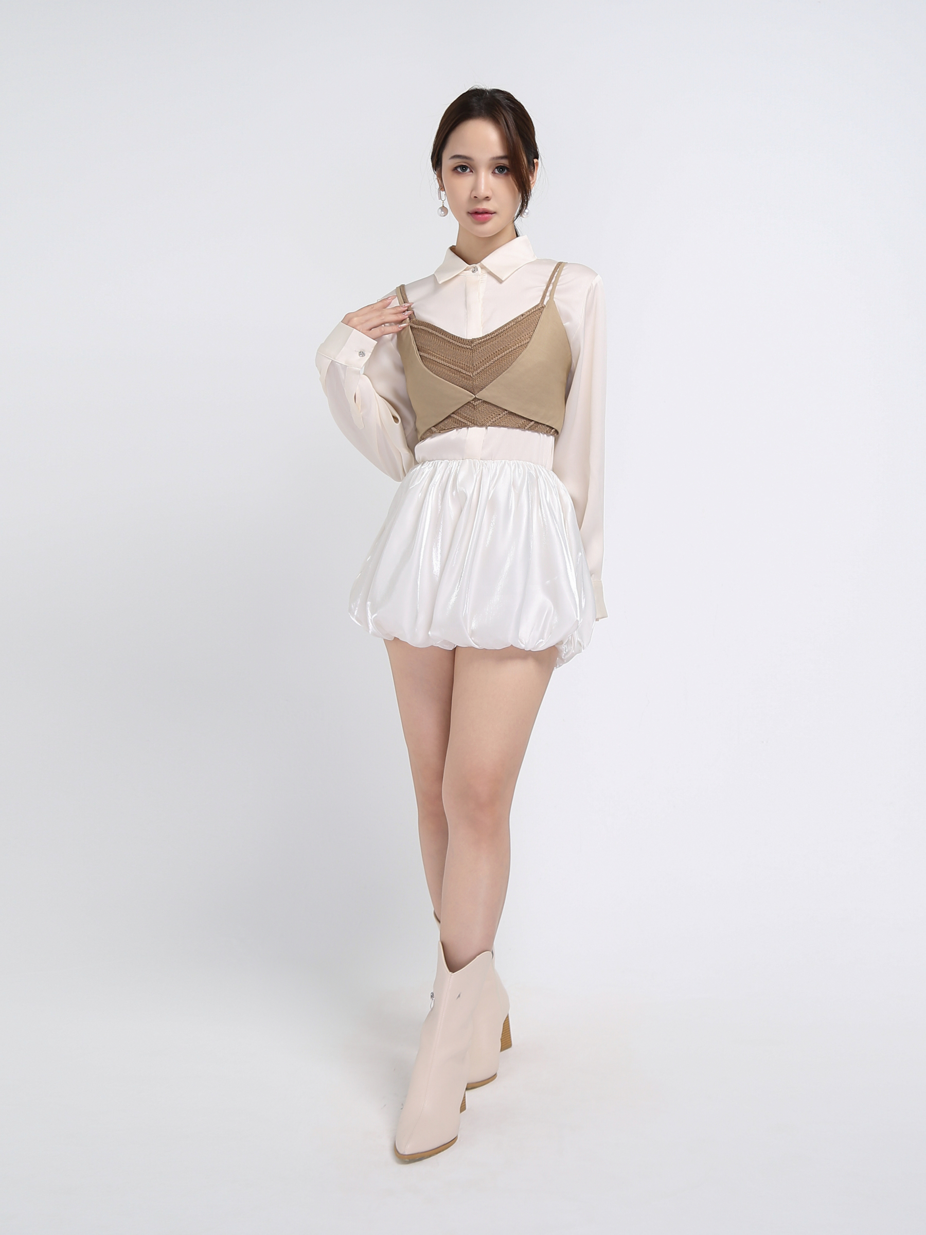 Long Sleeve Collar Top AC555