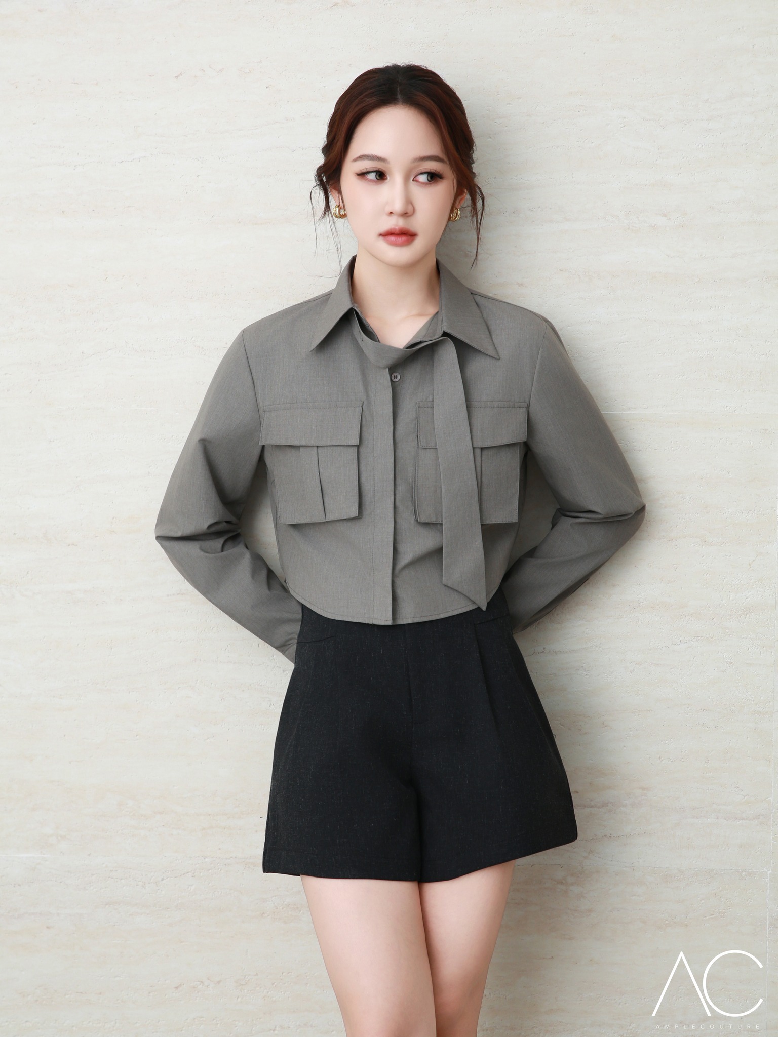 High Waist Side Pkcet Short Pants AC576