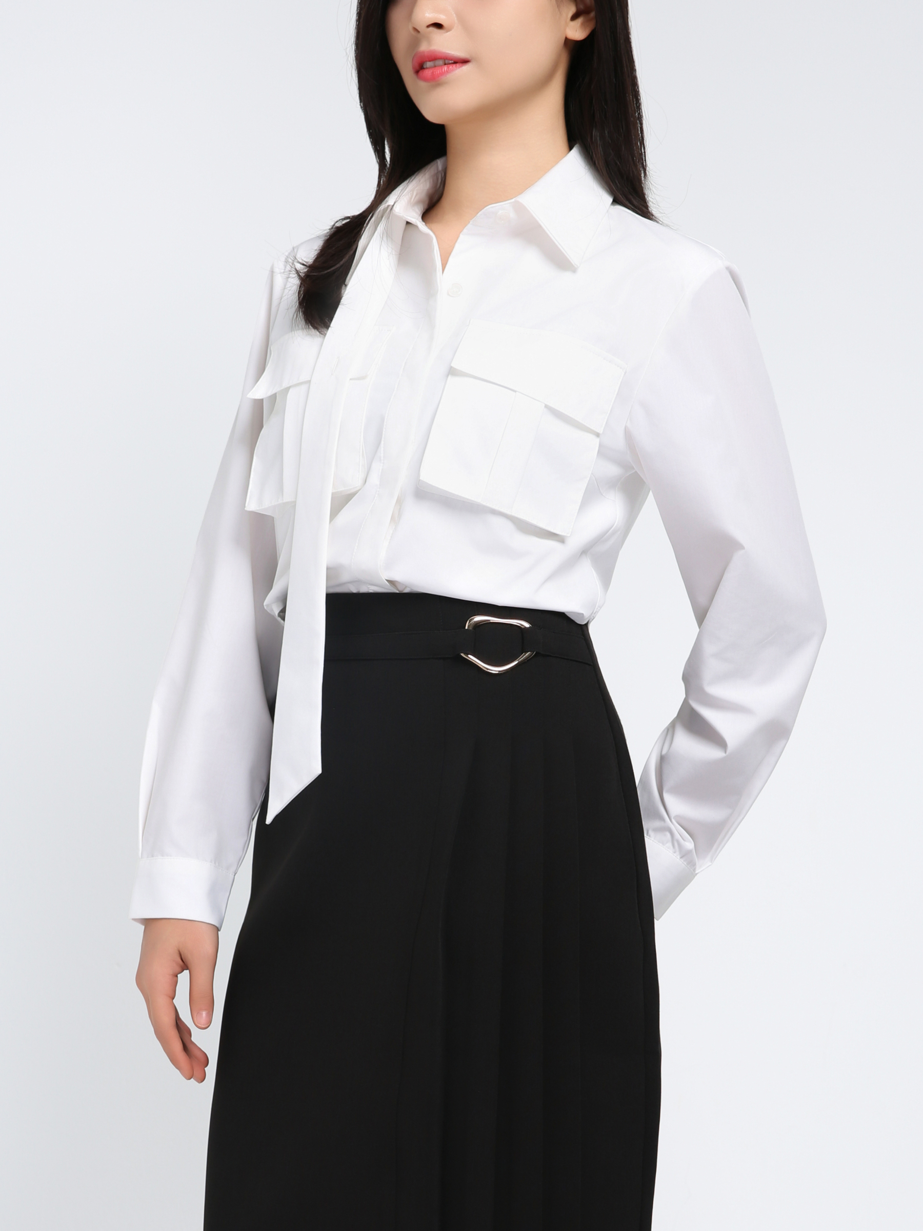 High Waist Side Pleated Skirt AC142