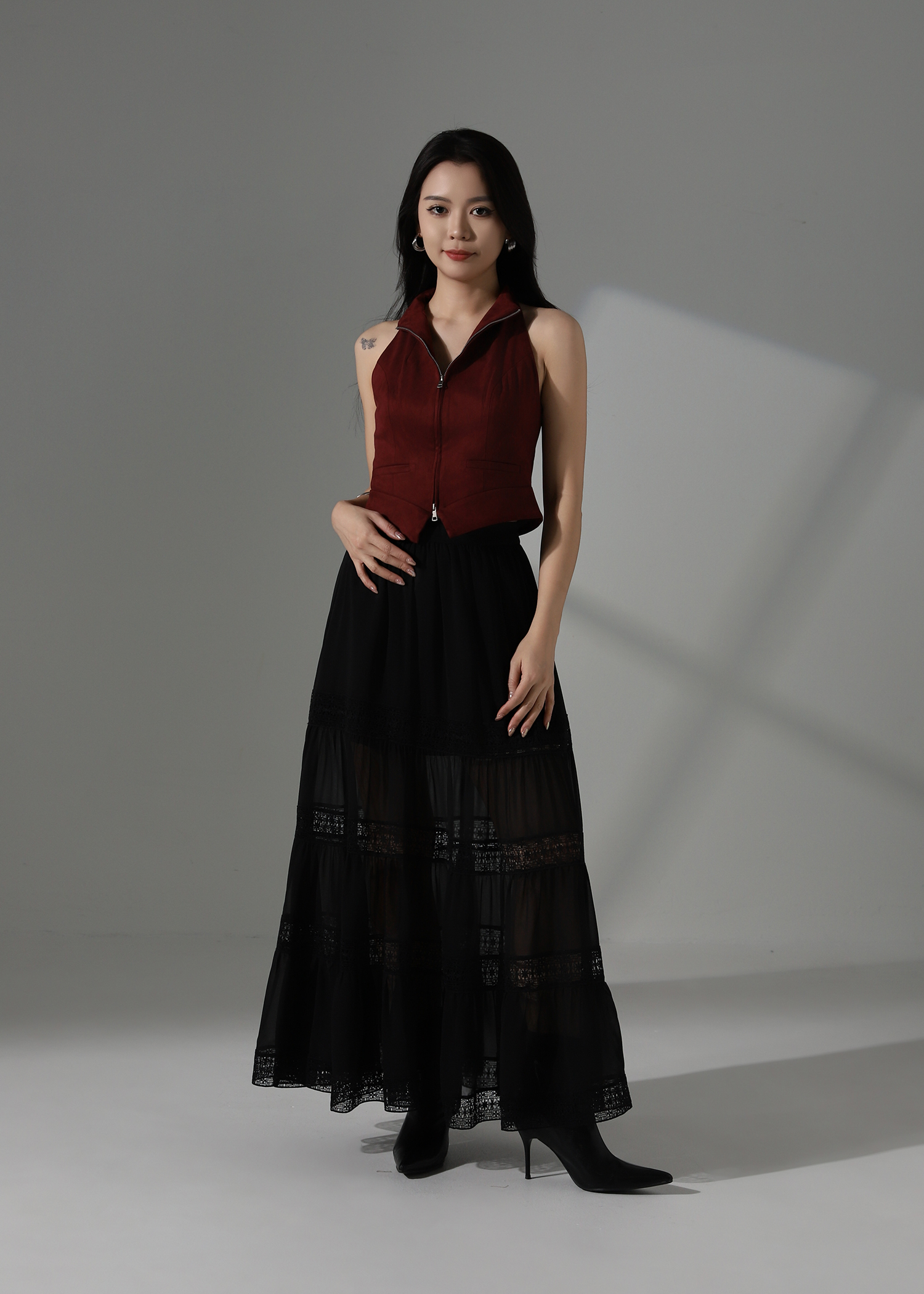 Halter Front Zip Top AC144