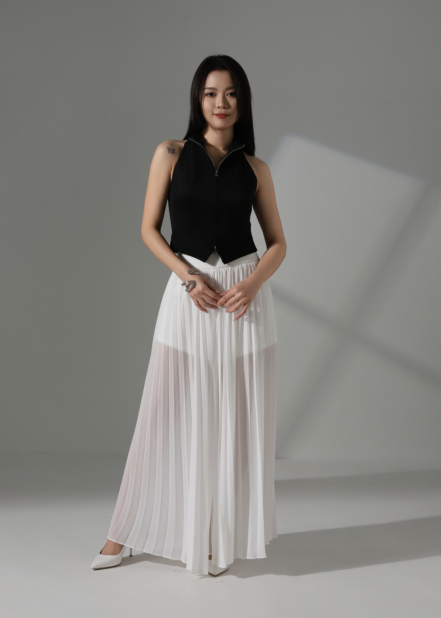 Halter Front Zip Top AC144