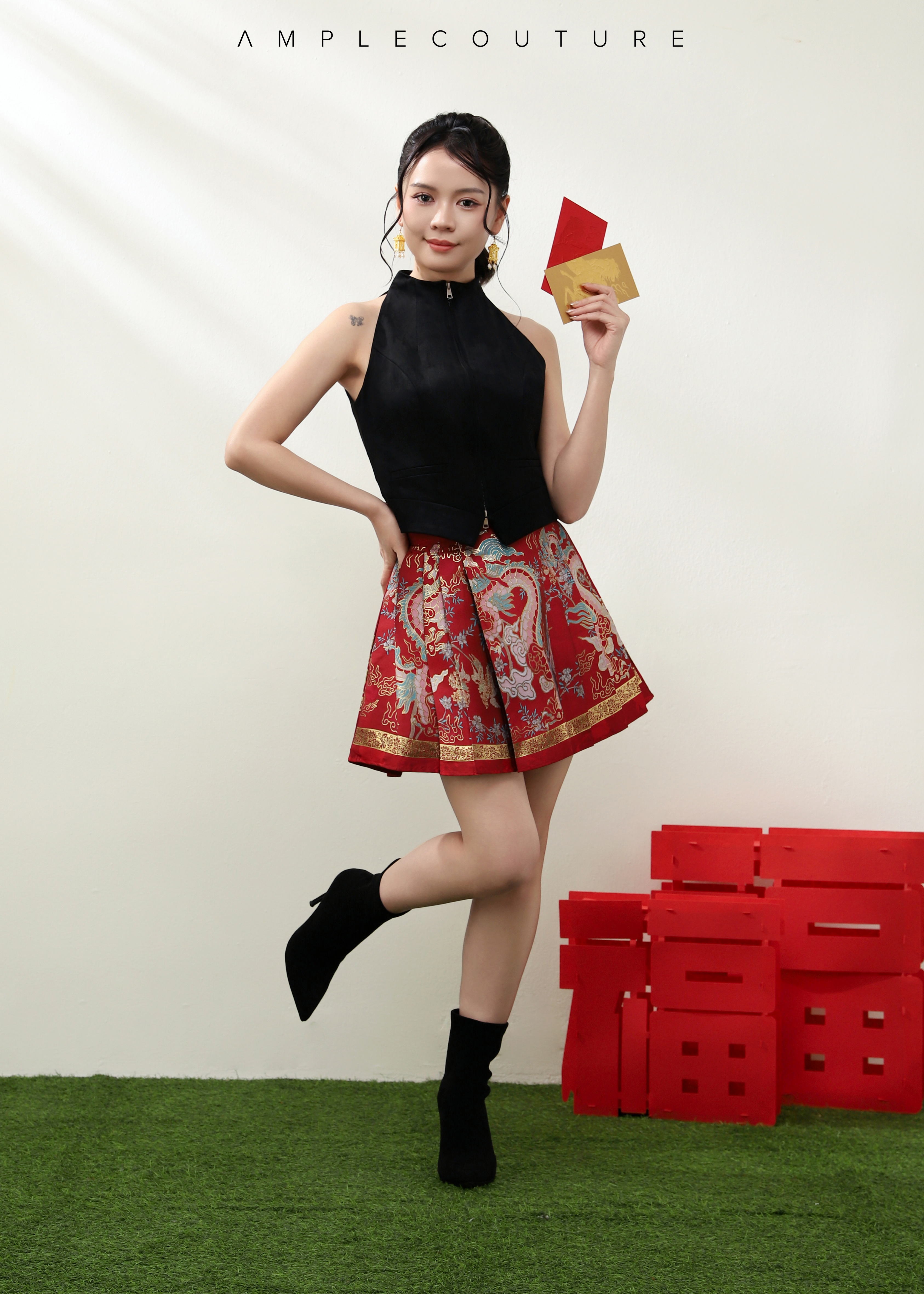 Halter Front Zip Top AC144