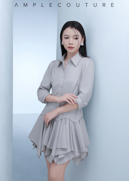 Layered Shirt Dress Set AC148