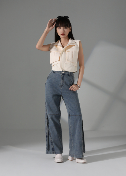 Sleeveless Front Zip Vest AC152