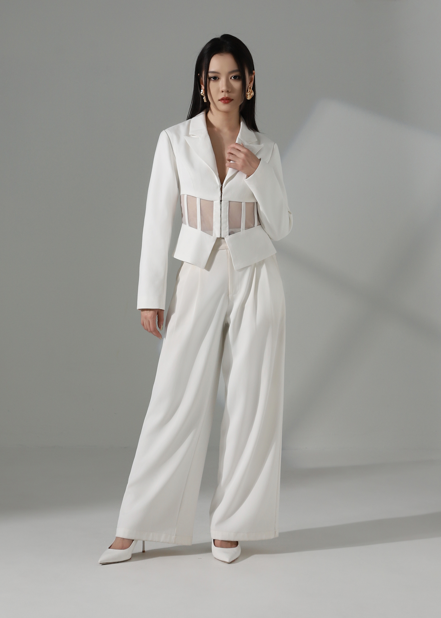 Mesh Waist Blazer AC156